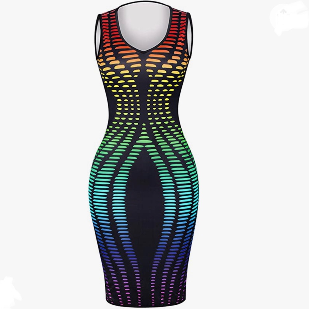 Sexy bodycon club dress. Multi color Sz M